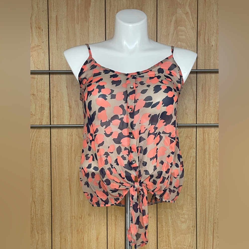 B Jewel Multicolored Tie Front Camisole SZ - M